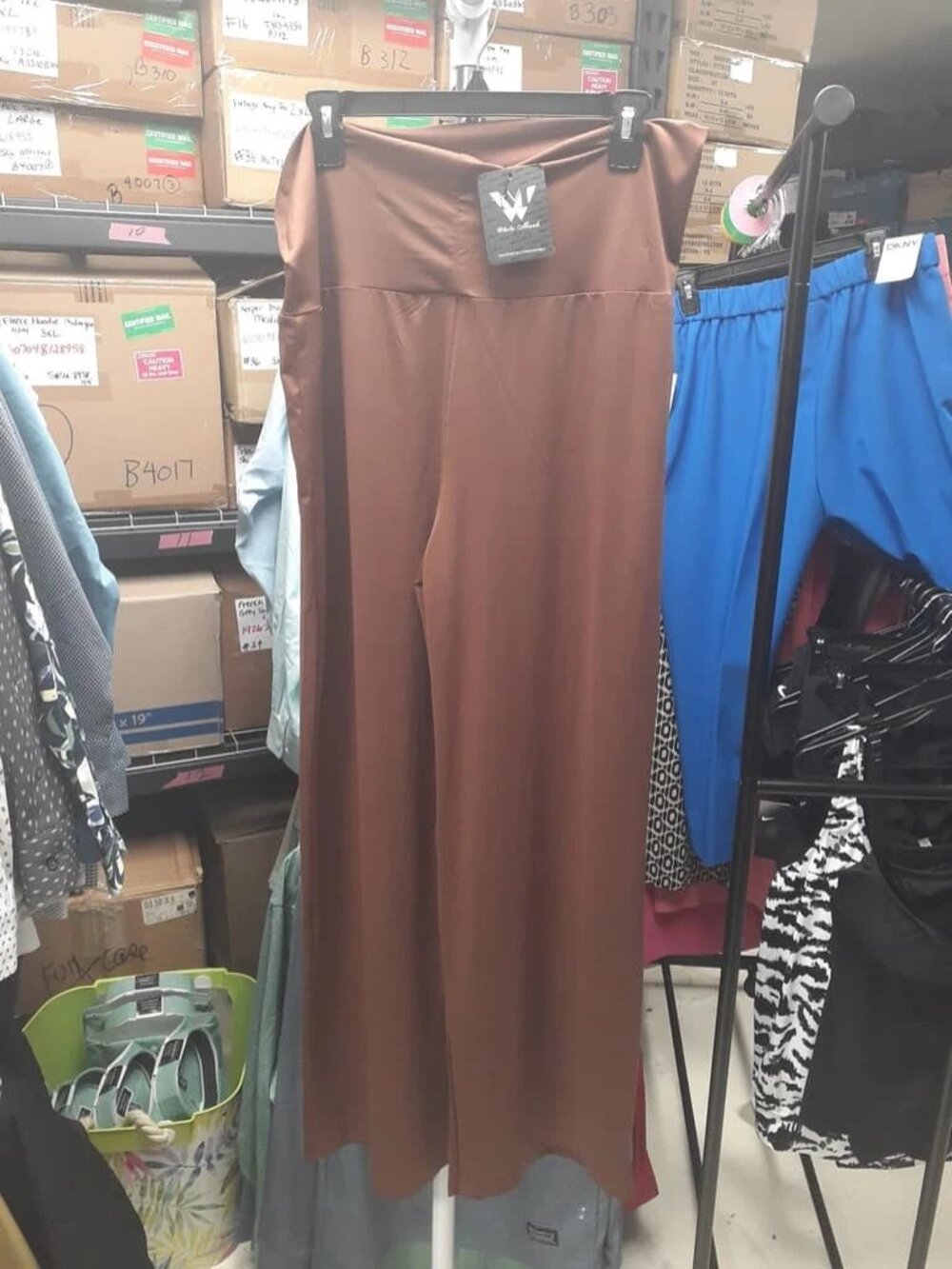 Lady's Brown Lounge Dress Slacks White Mark XL NWT